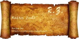 Raits Zoé névjegykártya